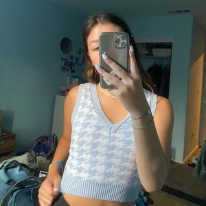 Blue and white sweater tank!
